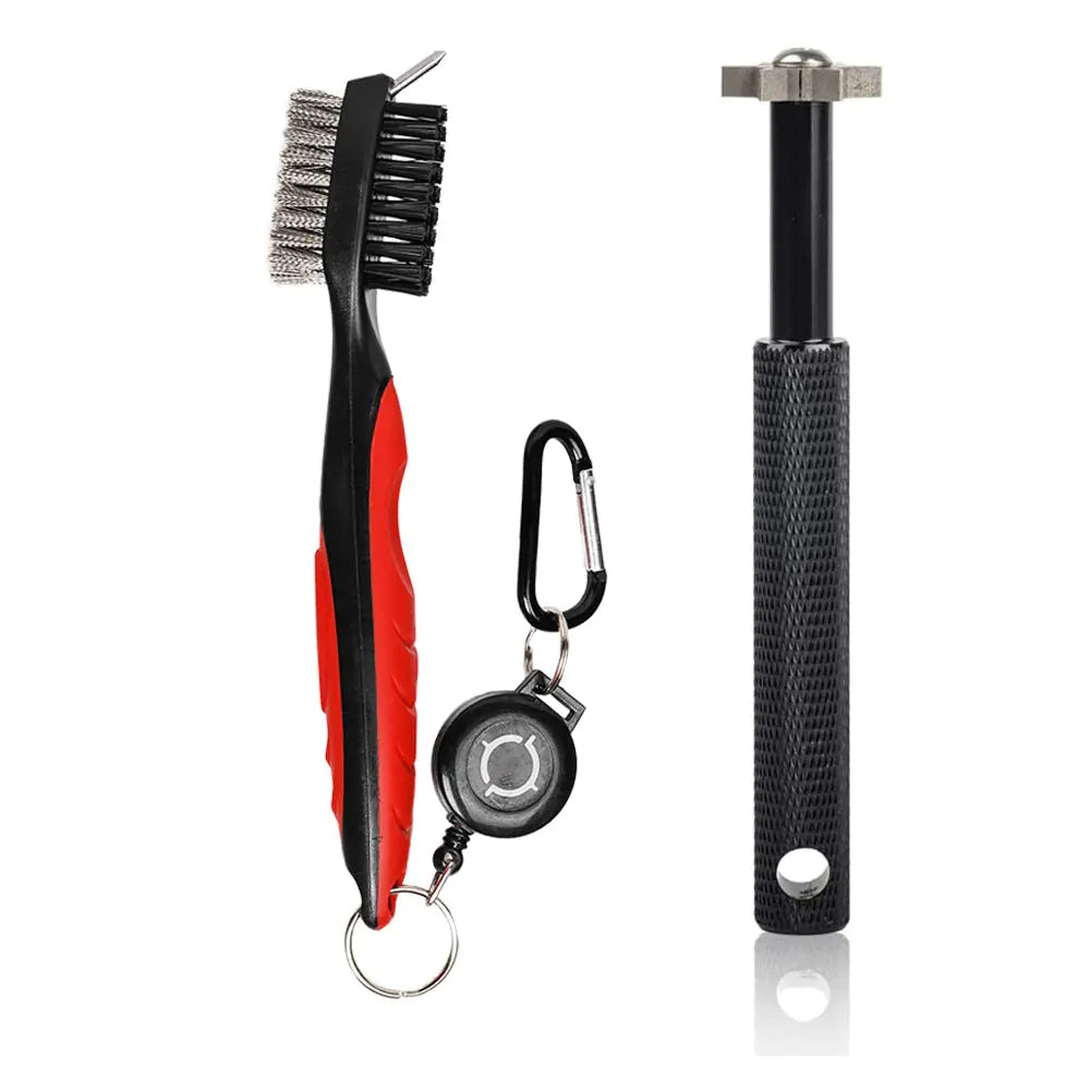 HIFROM Golf Accessories Set - Golf Club Groove Sharpener with Retractable Cord Golf Club Brush/Groove Cleaner for Golf Clubs