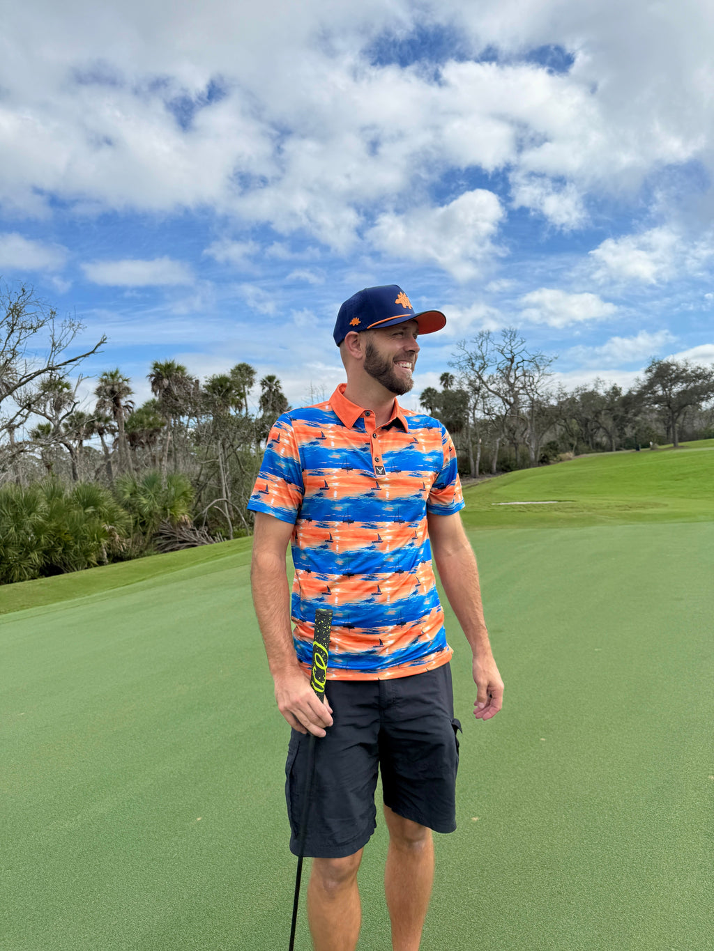 Dino Nugget Golf Hat | Snapback Cap | Built-in Magnetic Ball Marker Holder + Marker Included | Dinosaur Chicken | Adjustable