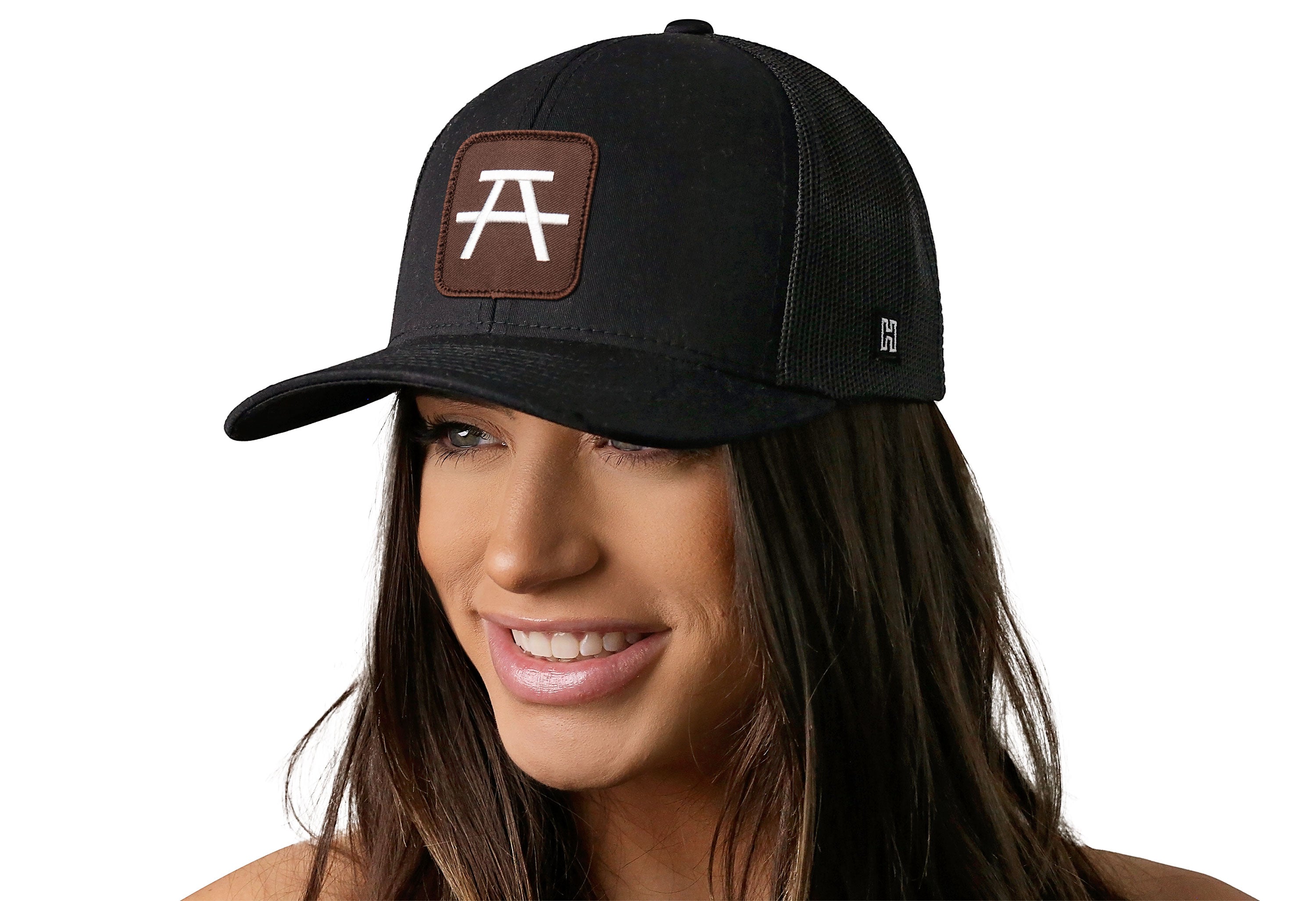 Picnic Area Trucker Hat  |  Black Campground Trail Signs Snapback