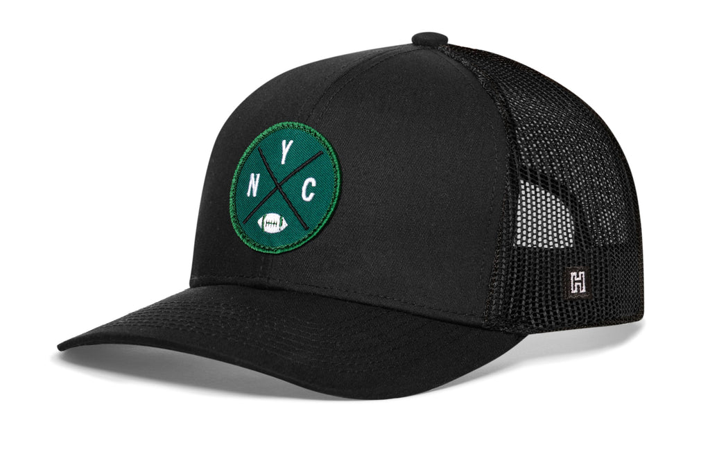 New York Trucker Hat  |  Black NYC X Football Snapback