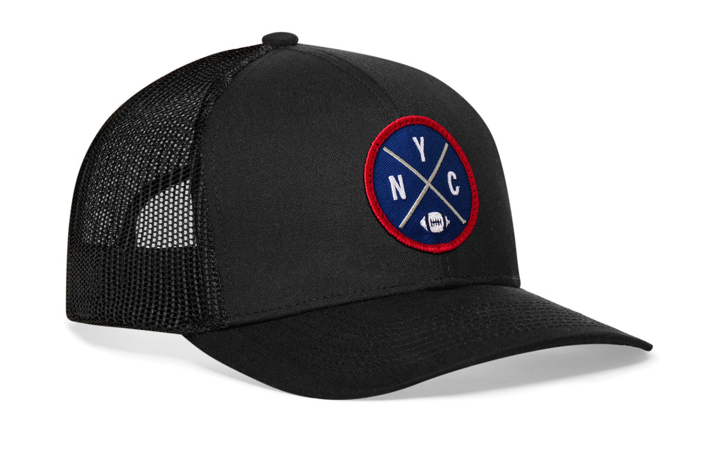 New York Trucker Hat  |  Black NYC X Football Snapback