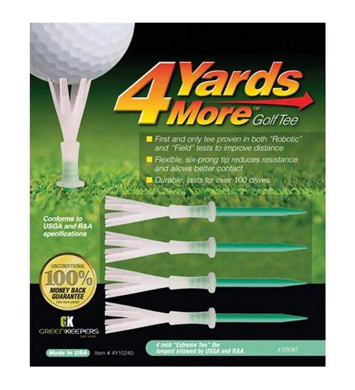 4 Yards More Golf Tee - 4" Extreme (4 Green Tees)