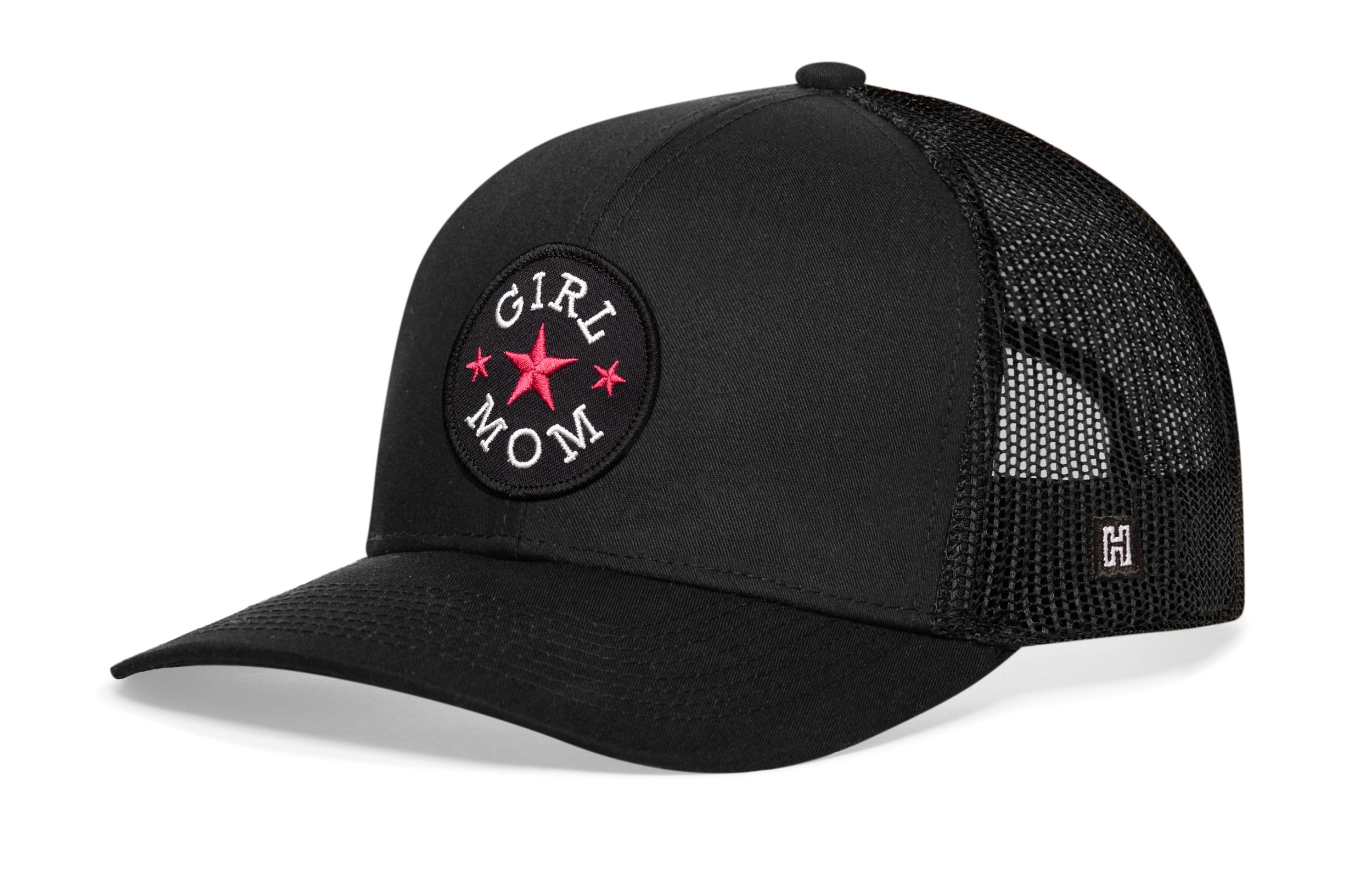 Girl Mom Trucker Hat  |  Black  Snapback