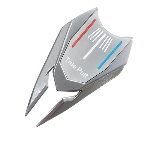 Aimpoint Golf Fork Golf Ball Marker Alignment Tool Golf Equipment Multi-Functional Putt Parter Golf Cleaner for Pitch Mark Repair Silver